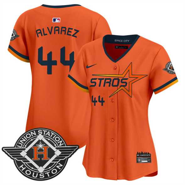 Women%27s Houston Astros #44 Yordan Alvarez Orange 2025 City Connect Limited Stitched Jersey Dzhi